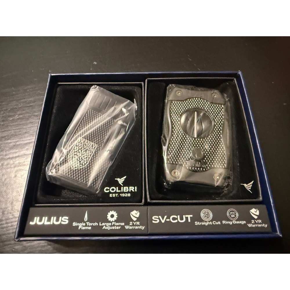 Colibri Julius Lighter SV-Cut Cigar Cutter Gift Set Drew Estate Family Reunion